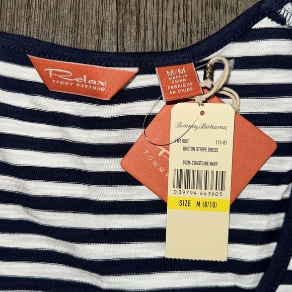 Tommy Bahama Relax Breton Stripe Dress Coastline Navy - Picture 6 of 9